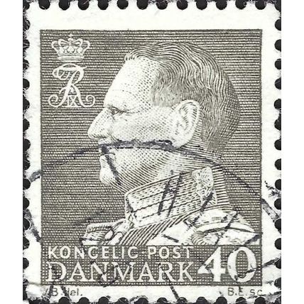 DENMARK, King Frederick IX, grey 1961, 40ore, #4