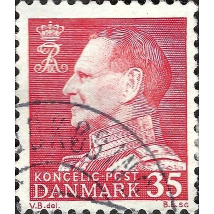 DENMARK, King Frederick IX, red 1963, 35ore, #4