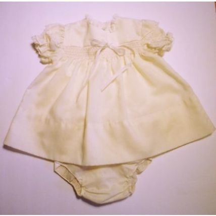 Vintage Yellow Baby Dress Matching Diaper Cover Sz 0-3 months Vey nice!