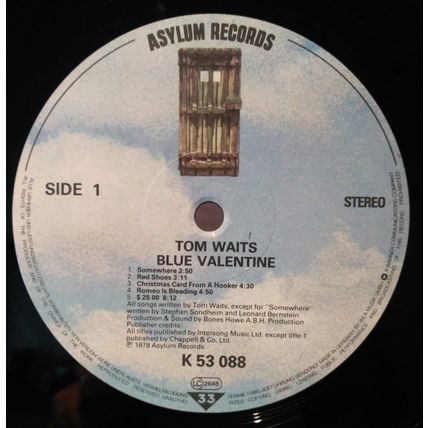 Tom Waits - Blue Valentine LP, Album, RE, Gat Near Mint (NM or M-)