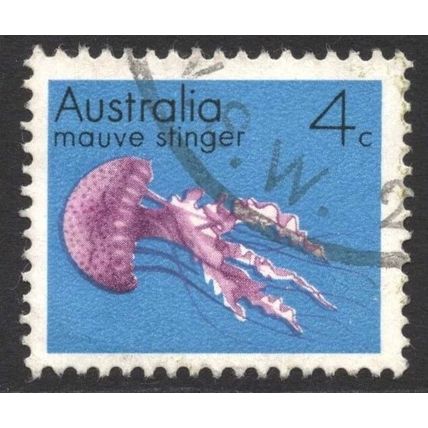 AUSTRALIA 1973: MARINE LIFE DEFINITIVES - 4c MAUVE STINGER USED (G4)