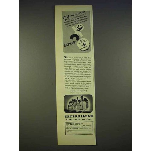 1940 Caterpillar Diesel-Electric Sets Ad - Quiz