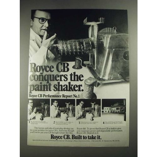 1977 Royce CB Radio Ad - Conquers the Paint Shaker