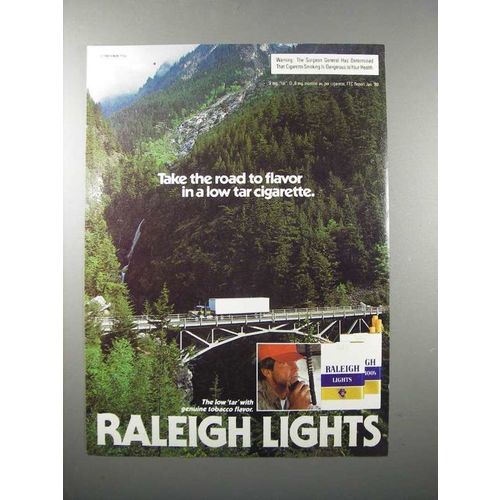 1981 Raleigh Lights Cigarette Ad - Road to Flavor