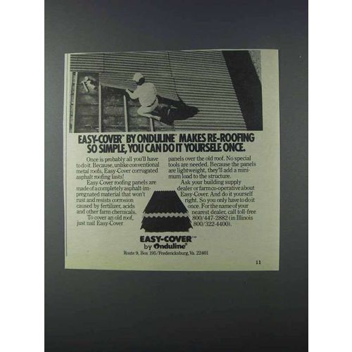 1981 Onduline Easy-Cover Roofing Ad - Re-Roofing Simple