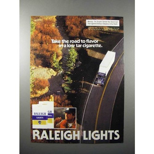 1981 Raleigh Lights Cigarette Ad - Take Road to Flavor