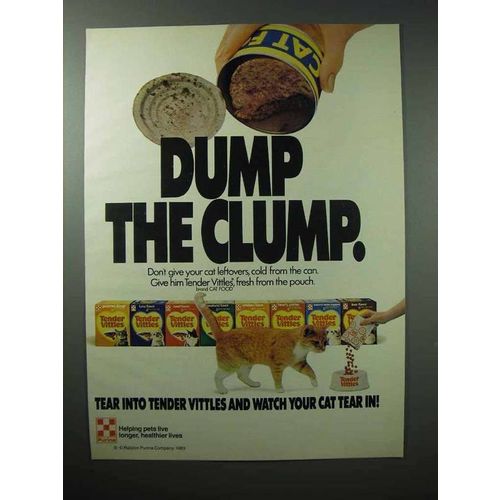 1984 Purina Tender Vittles Cat Food Ad - Dump the Clump