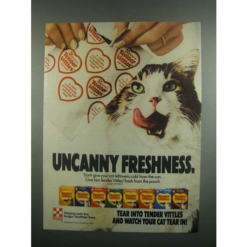 1984 Purina Tender Vittles Cat Food Ad - Uncanny