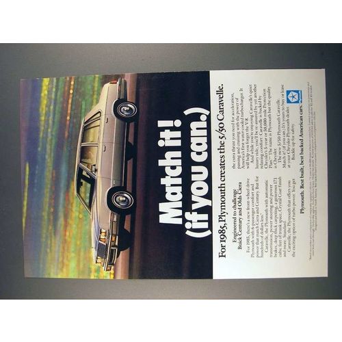 1985 Plymouth 5/50 Caravelle Car Ad - Match It!