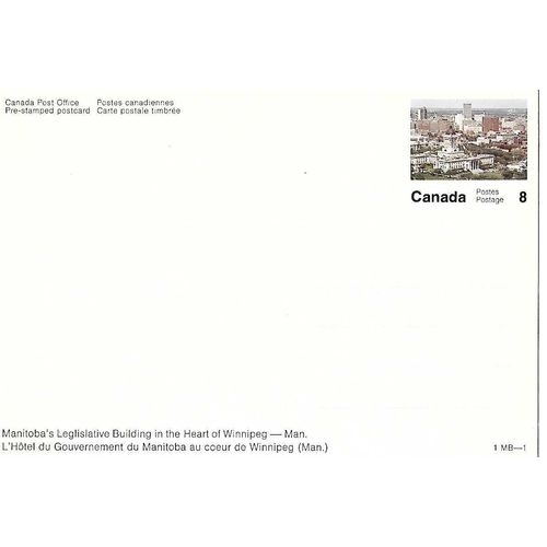 Canada #VC 44 Set 1-MB-1 Postal Card MINT Legilstative Building, Winnipeg, MB
