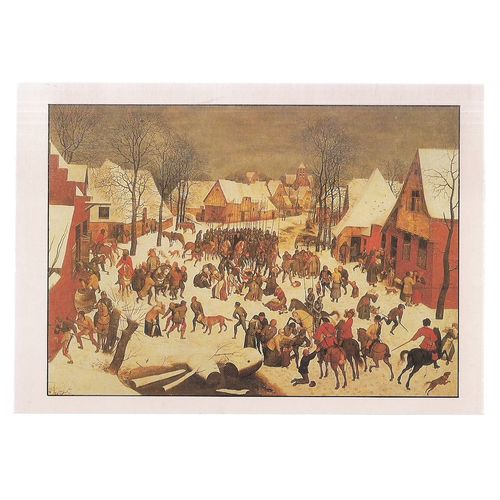 MURDER OF INNOCENTS painting by BRUEGHEL, unused vintage postcard (A) =