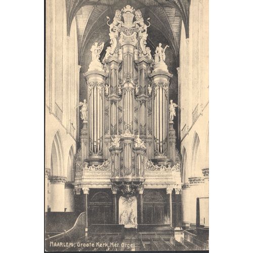 Vintage Netherlands Postcard - Haarlem Church Organ