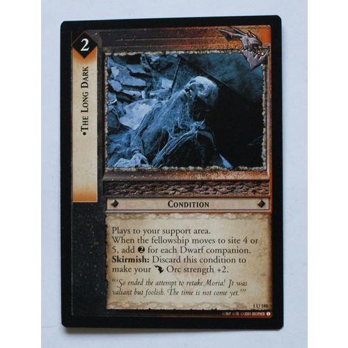 Lord of the Rings CCG Fellowship # 188 The Long Dark (A) 2001 decipher lotr