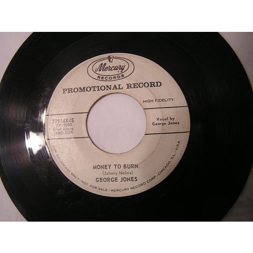 George Jones Promo 45-MONEY TO BURN/BIG HARLEN TAYLOR