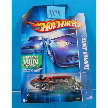 119 HOT WHEELS 2007 COLLECTION #162 PURPLE TORPEDO JONES WITH DRIVER ON CARD