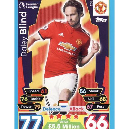 Match Attax 2017/2018 205 Daley Blind Manchester United