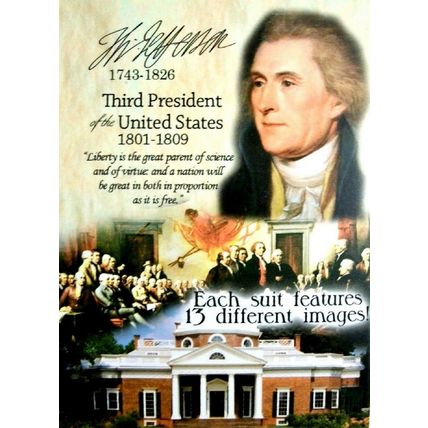 Thomas Jefferson Third President of the United States Souvenir Playing Cards