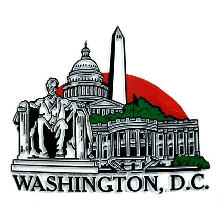 Washington D.C. United States 4 Color Collage Fridge Magnet