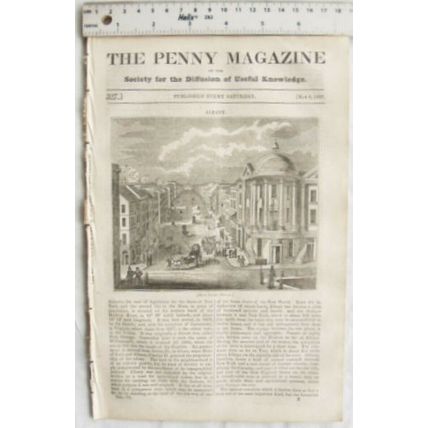 1837 The Penny Magazine No. 327 London, Albany, Baltic Provinces of Russia, fish