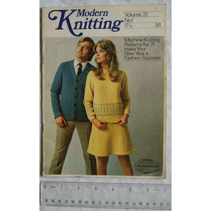 1971 Modern Knitting by Knitmaster, Vol. 21, No. 1, machine knitting