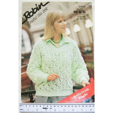 Vintage: Robin 13932 sweater, spiral spun chunky