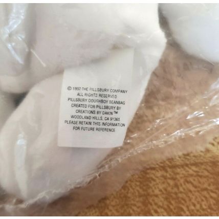 Pillsbury Dough Boy Beanie Plush Toy 1997 New in Sealed Plastic