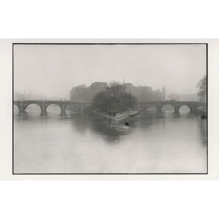 Pont Neuf Paris Bridge Square Du Vert Galant in 1950s Postcard