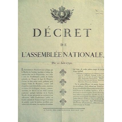 Decret French Revolution 1791 Document France Postcard