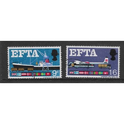 GREAT BRITAIN 1967 EUROPEAN FREE TRADE ASS SG 715 / 716 SET 2 VALS FINE USED#7