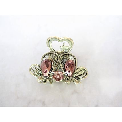 Small mini rose gold/copper tone metal hair claw clip