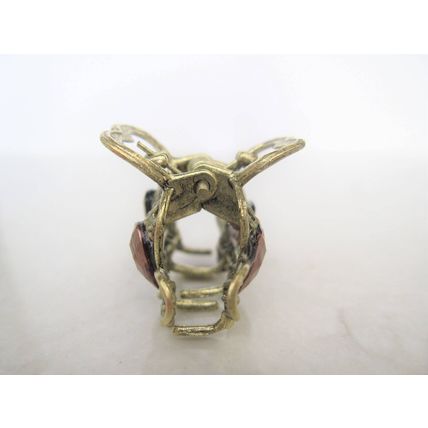 Small mini rose gold/copper tone metal hair claw clip