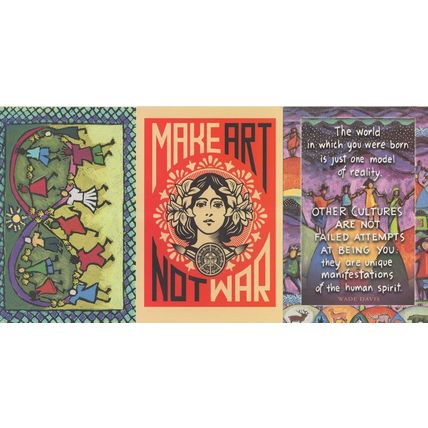 Shepard Fairey Make Art Not War Circle Dance 3x Painting Postcard s