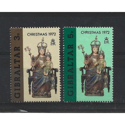 Gibraltar.1972 Christmas set of 2.Mounted Mint.Nov23