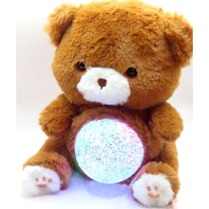 Brown Teddy RGB Colour Changing LED Glitter Light Tummy 22 CM Night Light Gift