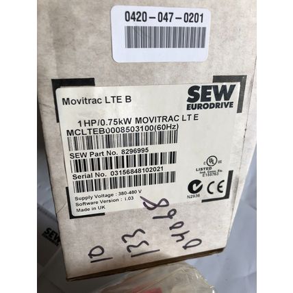 New Sew Eurodrive Mclteb0008503100 (60hz),1 Hp/0.75Kw Movitrac Lte B,SD