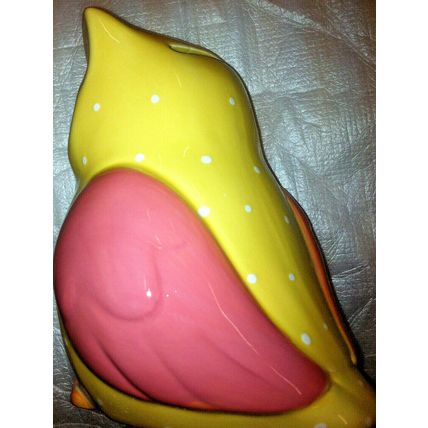 Beautiful Cute Shabby & Chic Yellow Owl Money Box - Makes Money Saving Fun