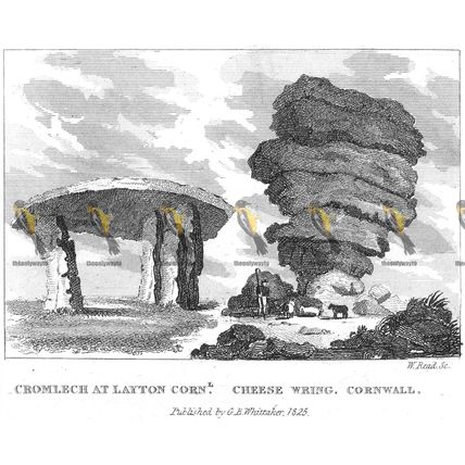Cromlech, Cheese Wring, Cornwall, England, 1825, MODERN REPRODUCTION
