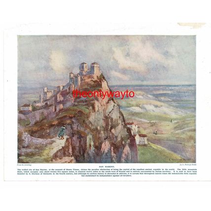 San Marino, Monte Titano, Italy, Book Illustration (Print), c1920