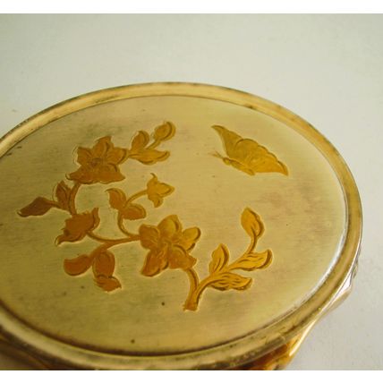 Kigu Working Musical Powder Compact 1963 Concerto 77 Series Butterfly & Blossom