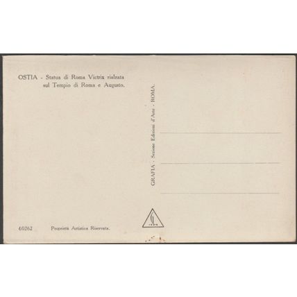Statua di Roma Victrix, Ostia, c.1930s - Grafia Foto Cartolina