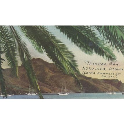 Copra Schooners Boats Taiohae Bay Nuku Hiva Polynesia Old French Postcard
