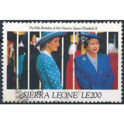 QEII 65th Birthday: 200L - Sierra Leone 1991 - F H - SG 1641