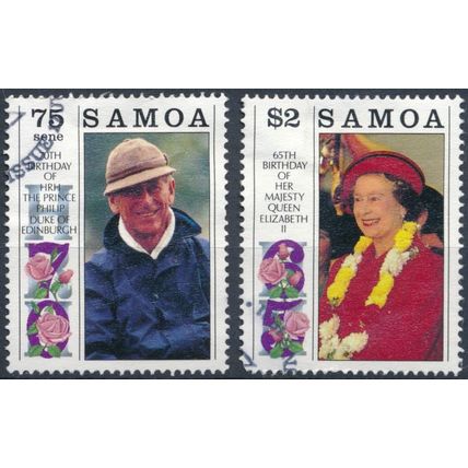 65th Birthday of QEII - Samoa 1991 - F H - SG 861/2