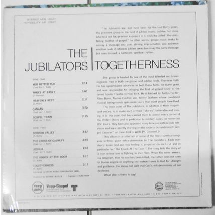 SEALED - The Jubilators ‎– Togetherness - PROMO LP, Stereo 1968 Veep VPS 16527