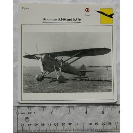 Dewoitine D.560 and D.570 - France - Fighter - Collectors Club Card