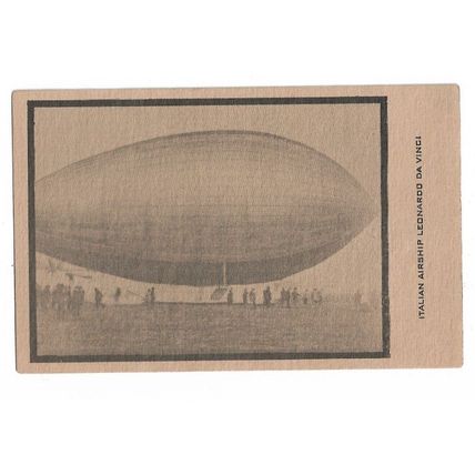Italian Airship, Leonardo Da Vinci, Aviation Postcard.