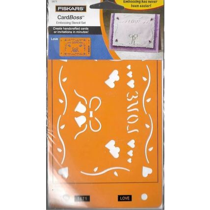 Fiskars. Love Stencil. Embossing Cardmaking Scrapbooking Crafts