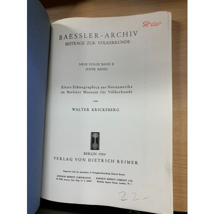 1968 "BAESSLER ARCHIV" NORTH AMERICAN ETHNOLOGY ILLUSTRATED GERMAN BOOK (P5)