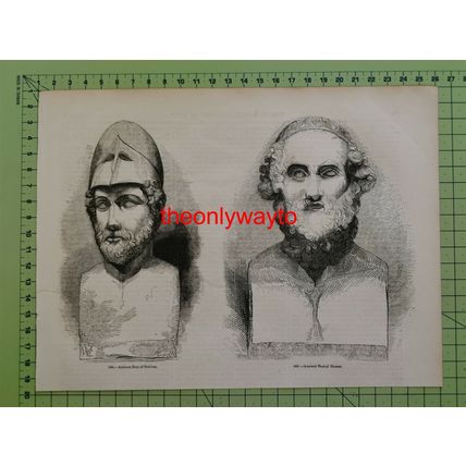 Pericles & Homer, Busts, Book Illustration (Print), 1850
