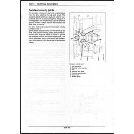 Saab 900 Suspension And Wheels Workshop Manual 1994 199320947 Reprint